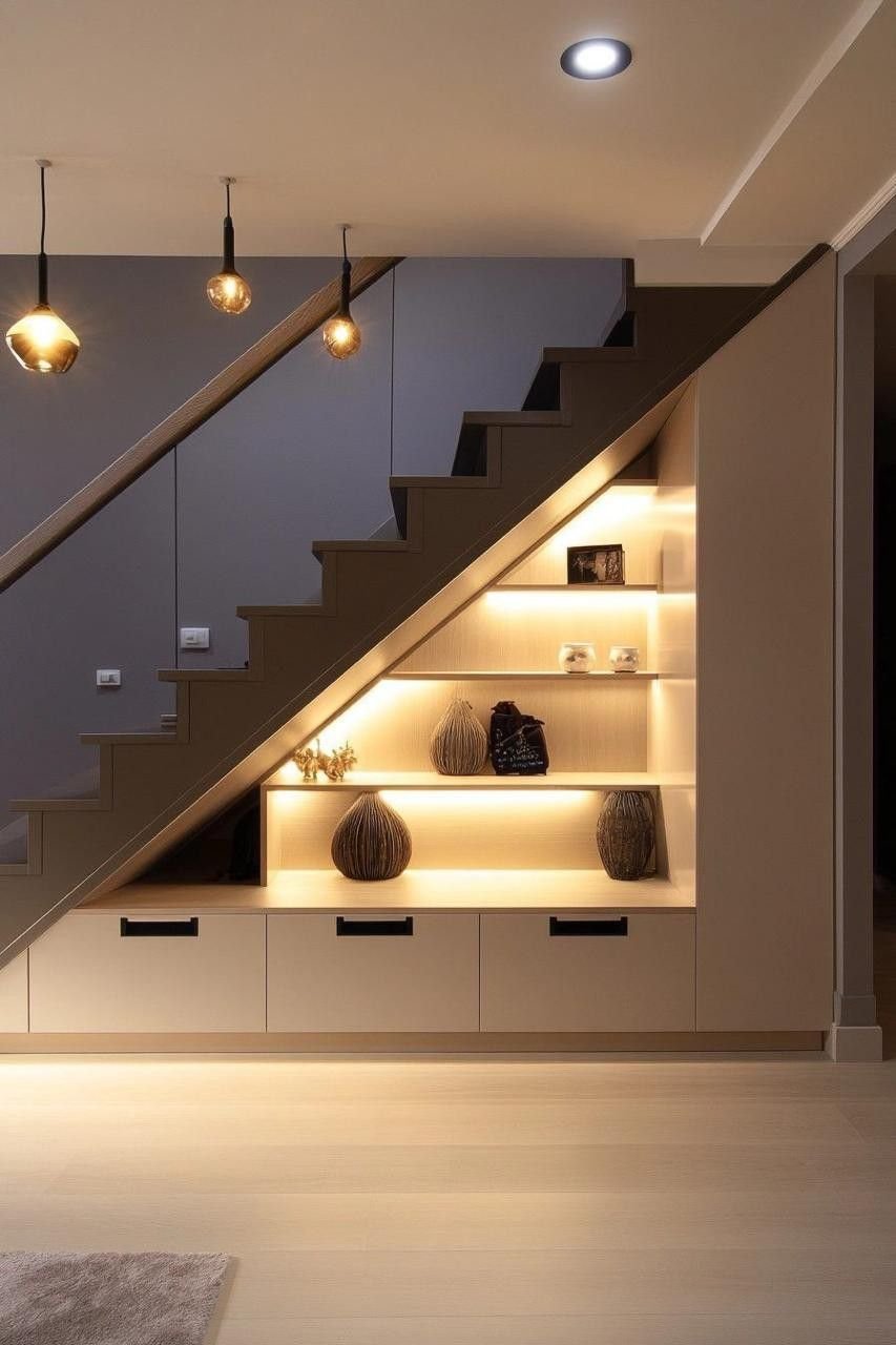 Rangement sous escalier